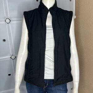 Prana Breath Black Full Zip Sherpa Lined Nylon Vest Size Medium